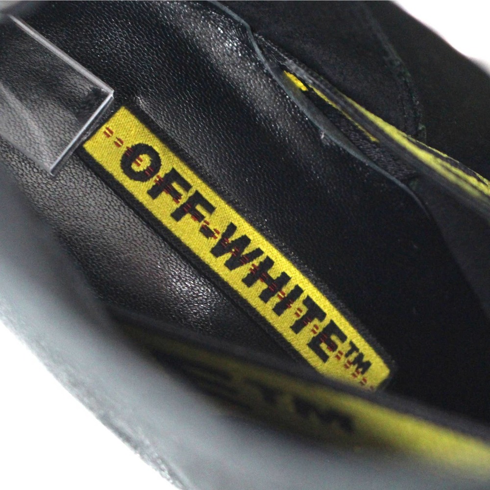Off-White Virgil Abloh Black Suede For Walking Heeled Ankle Bootie 37 NEW Heels - Picture 4 of 8